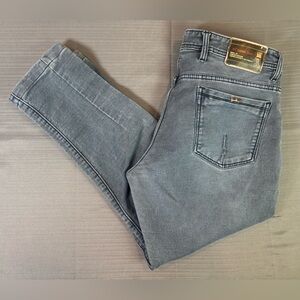 AllSaints Slim Tapered Denim Trousers Grey Size 38 Cropped Designer Jeans Men’s